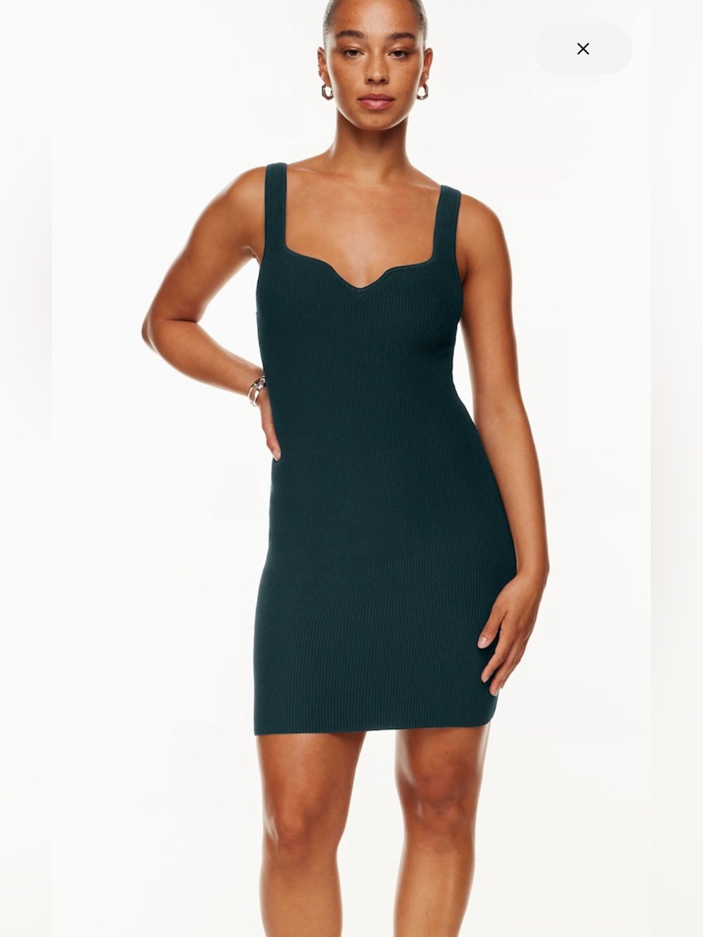 Babaton Ribbed Navy Mini Sculpt Knit Notch Dress Size Small